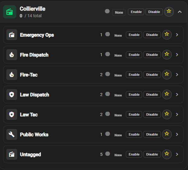 Select talkgroups
